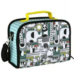 Petit Collage Insulated Eco-Friendly Animal Print Lunch Box with Strap‎